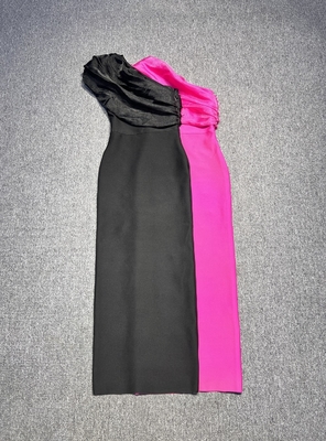 SB3122 Fashion Design One-Shoulder Sleeveless Crystal Dress for Women Breathable Evening Gown Bandage Dress