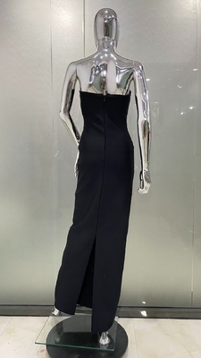 kimshein SB3244 Black Cocktail Dress Strapless Off-Shoulder Tight Evening Gown Bandage Crystal Beaded Skirt Bandage Dress