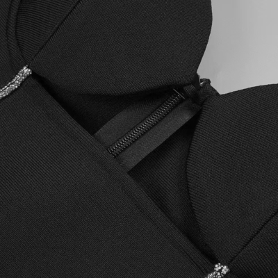 Stock/Ready to Ship SB3239 Black Bandage Dress Cocktail Party Women's Sleeveless Dress Split Hollow Out Bodycon Dress