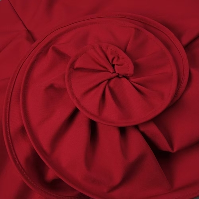 Red 3D Flower Mini Length Party Dress for Women Christmas and Year Dress Non-woven Fabric Weaving Method Stock/ Supply Type