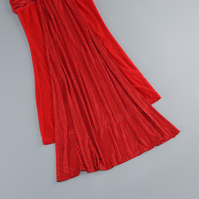 LS2593 Deep Red Bodycon Dress with Backless and Long Sleeves the Perfect Addition to Your Summer Wardrobe