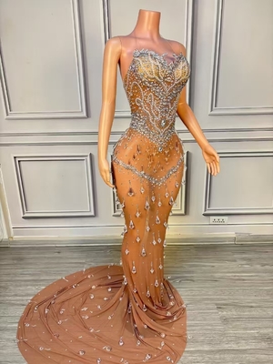 AD2375 Luxurious Wedding Cocktail Dress for Women 7 Days Fast Sampling Intelligent Tracking Supported Sparkling Rhinestones