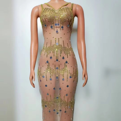 AD2429 High Fashion Celebrity Dress Sexy Crystal Dress Women's Diamond Skirt Women's Birthday Dress Diamond Crystal