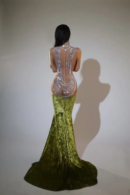 KIMSHEIN Elegant Cocktail Dress for Women AD2437 Sleeveless Evening Gown in Luxurious Velvet