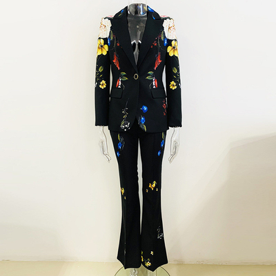 Trade Assurance Custom Logo SR2249 Floral Print Women's Long Sleeve Evening Dress for Sophisticated and Elegant Ladies
