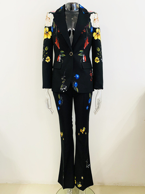 Trade Assurance Custom Logo SR2249 Floral Print Women's Long Sleeve Evening Dress for Sophisticated and Elegant Ladies