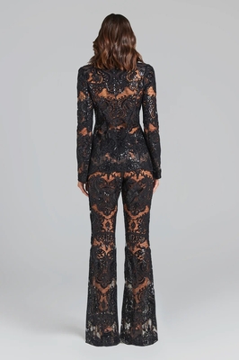 SR2248 Autumn White Lace Two-Piece Professional Business Women's Suit Set Perfect for Formal and Business Occasions