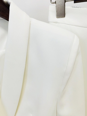 SR2245 Spring Collection Elegant Two-Piece White Suit Set for Women's Business in Tight Fit
