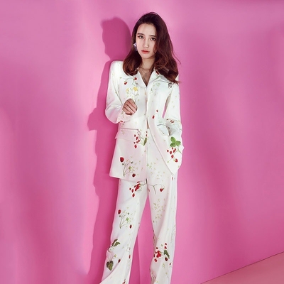 Formal Style SR2242 White Two-Piece Set for Women's Elegant Business Party Wear in Polyester