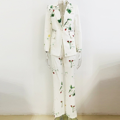 Formal Style SR2242 White Two-Piece Set for Women's Elegant Business Party Wear in Polyester