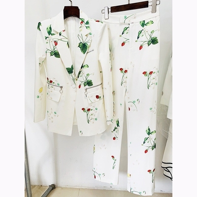 Formal Style SR2242 White Two-Piece Set for Women's Elegant Business Party Wear in Polyester