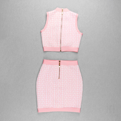 High Elasticity High Waist AH0118 Wool Two-Piece Sweater and Skirt Set for Women Needle Detection Technology