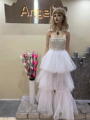 Kimshein ED2560 Women's Christmas Party Dress in Natural Waistline and Elegant Layered Design for a Sophisticated Look