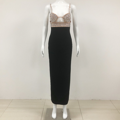 SB3249 White Fashion Crystal Bandage Dress Rhinestone Evening Gown for Women's Formal Functions