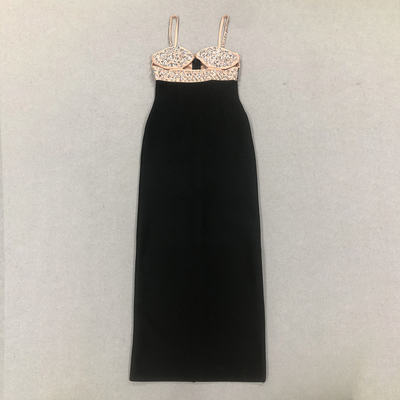 SB3249 White Fashion Crystal Bandage Dress Rhinestone Evening Gown for Women's Formal Functions