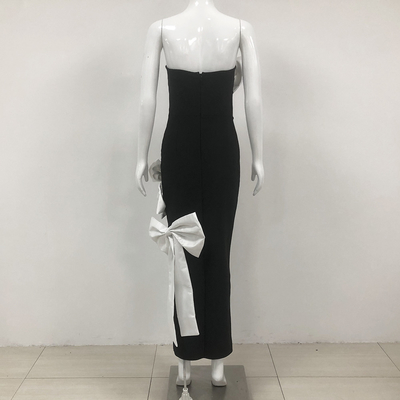 Natural Waistline Sexy Cutout Bandage Bodycon Dress with Off-Shoulder Design and Butterfly Bow for Party Evening Gown