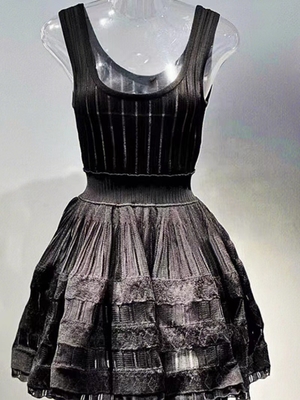 None Print Method KD2306 Summer Women's Elegant and Stylish Knitted Mini Skirt Casual Tight Stretch Cocktail Party Dress