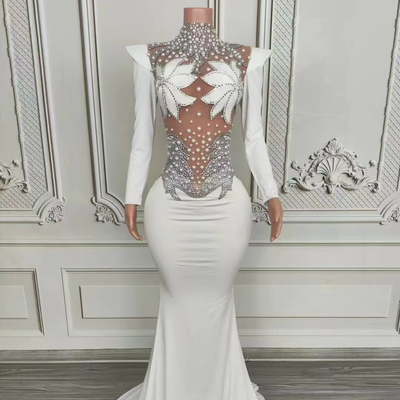 Guangdong AD2431 Women's Evening Dress with Luxurious Cocktail Dress Rhinestone Dance Hall Performance Sexy Sheath Dress