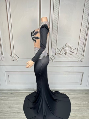 Guangdong AD2431 Women's Evening Dress with Luxurious Cocktail Dress Rhinestone Dance Hall Performance Sexy Sheath Dress