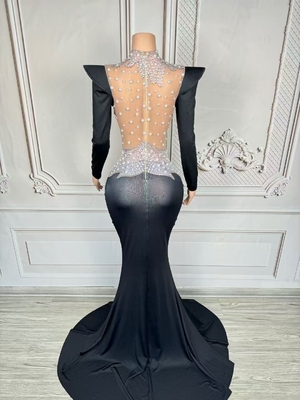 Guangdong AD2431 Women's Evening Dress with Luxurious Cocktail Dress Rhinestone Dance Hall Performance Sexy Sheath Dress