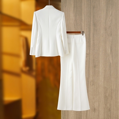 Kimshein SR2235 V-Neck Elegant Dress Spring Two-Piece Pearl Suit for Environmentally Responsible and Stylish Fashion