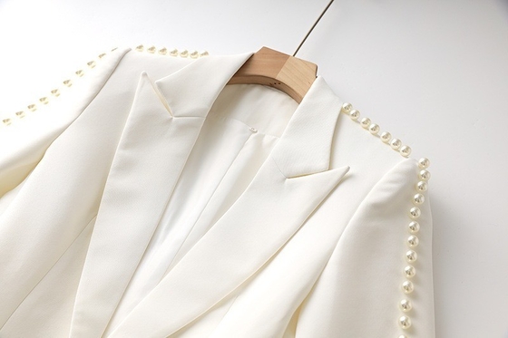 Kimshein SR2235 V-Neck Elegant Dress Spring Two-Piece Pearl Suit for Environmentally Responsible and Stylish Fashion