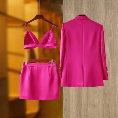SR2230 Women's Formal Business Tight Skirt Set Summer Three-Piece Set with Custom Logo and Luxurious Design
