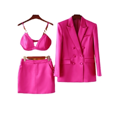 SR2230 Women's Formal Business Tight Skirt Set Summer Three-Piece Set with Custom Logo and Luxurious Design
