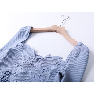 SR2229 Sexy Tight Dress Luxury Elegant Two-Piece Mini Dress Summer Autumn Suit with Hollow Decoration and Breathable Design