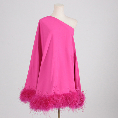 ED2576 Trendy and Glamorous Feather Formal Dress for Women Full Sleeve Evening Gown Shipped by Air Freight