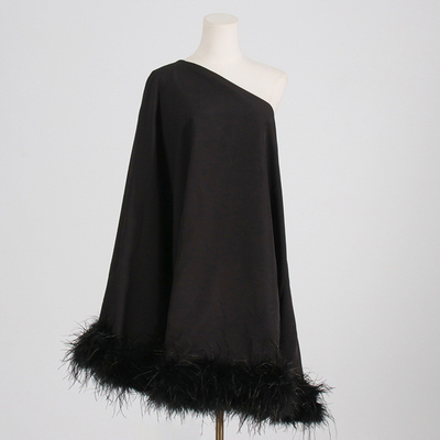 ED2576 Trendy and Glamorous Feather Formal Dress for Women Full Sleeve Evening Gown Shipped by Air Freight