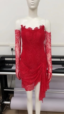 ED2561 Female Celebrity Sexy Women's Club Wearing Elegant Lace Evening Dress with Off-Shoulder Sleeves and Ready to Ship
