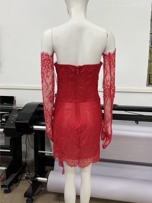 ED2561 Female Celebrity Sexy Women's Club Wearing Elegant Lace Evening Dress with Off-Shoulder Sleeves and Ready to Ship