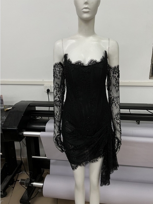 ED2561 Female Celebrity Sexy Women's Club Wearing Elegant Lace Evening Dress with Off-Shoulder Sleeves and Ready to Ship