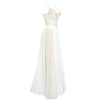 ED2487 Women's Long Evening Dress Luxurious Sequin Party Dress with Mesmerizing Details and Flattering Silhouette