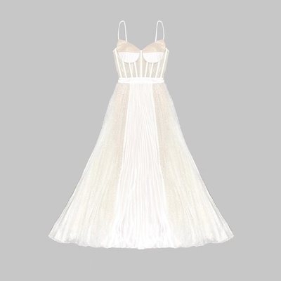 ED2487 Women's Long Evening Dress Luxurious Sequin Party Dress with Mesmerizing Details and Flattering Silhouette