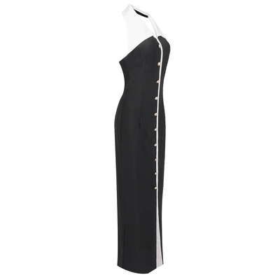 240g Fabric Weight Decorated with Ruffles SB3203 Solid Sexy Off-Shoulder Backless Bodycon Dress for Women
