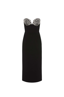 7-Day Fast Sampling Sexy Off-Shoulder Beaded Bodycon Midi Dress with Elegant Bandage and Breathable Natural Waistline