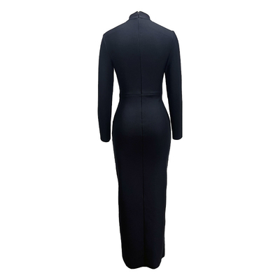 LS2545 Kimshein Long-Sleeved Bodycon Dress Crystal Evening Dress Diamond Set Women Bandage Dress for Immediate Delivery