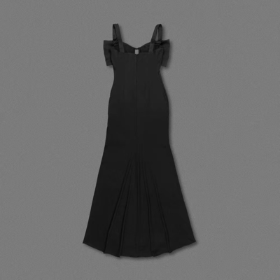 High Slit and Sheer Netting Add a Touch of Elegance to this Sexy Black Maxi Dress Perfect for a Party Look