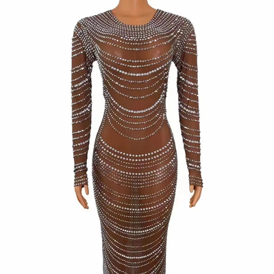 Kimshein Hot and Spicy Women's Elegant Club Party Dress for Ladies Round Neck Customizable Logo Position AD2253