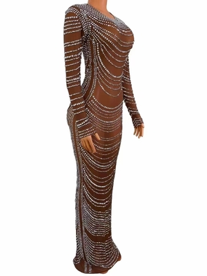 Kimshein Hot and Spicy Women's Elegant Club Party Dress for Ladies Round Neck Customizable Logo Position AD2253