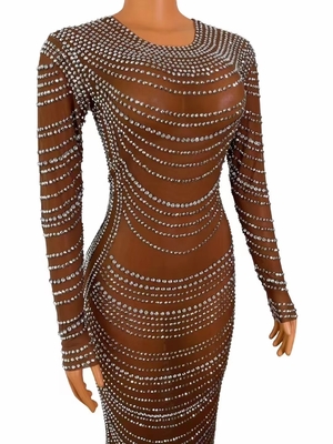 Kimshein Hot and Spicy Women's Elegant Club Party Dress for Ladies Round Neck Customizable Logo Position AD2253