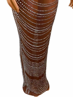 Kimshein Hot and Spicy Women's Elegant Club Party Dress for Ladies Round Neck Customizable Logo Position AD2253