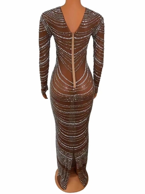Kimshein Hot and Spicy Women's Elegant Club Party Dress for Ladies Round Neck Customizable Logo Position AD2253