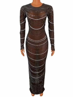 Kimshein Hot and Spicy Women's Elegant Club Party Dress for Ladies Round Neck Customizable Logo Position AD2253