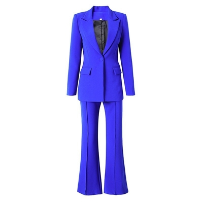 2023 Spring Summer Women's Fashion Clothing SR2226 Sports Jacket and Elegant Suit Pants Two-Piece Set for Women Shiny Satin