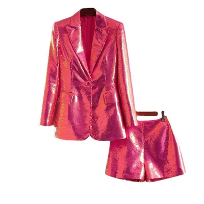 SR2221 Shiny Two-Piece Women's Dress Ideal for Sophisticated Parties and Events Full Sleeve Woven Method