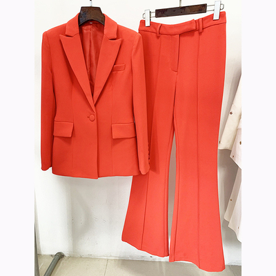 7 Days Fast Sampling SR2218 Kimshein Women's Fancy Blazer and Pants Suit Bright Colored Two-Piece Set with Latest Design