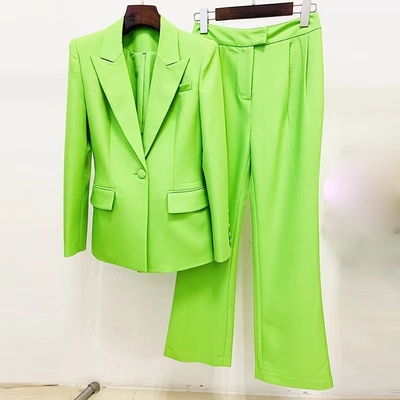 7 Days Fast Sampling SR2218 Kimshein Women's Fancy Blazer and Pants Suit Bright Colored Two-Piece Set with Latest Design